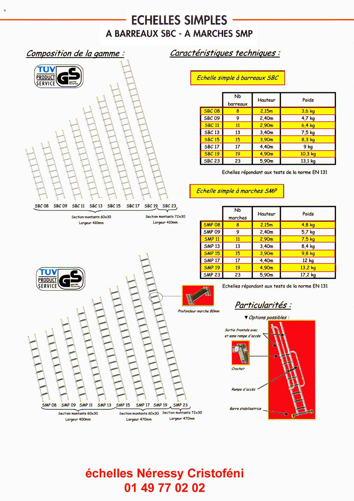 plan simple d acces, echelle de meunier, echelle simple, échelles simples avec ou sans rampes de sécurité toutes hauteurs