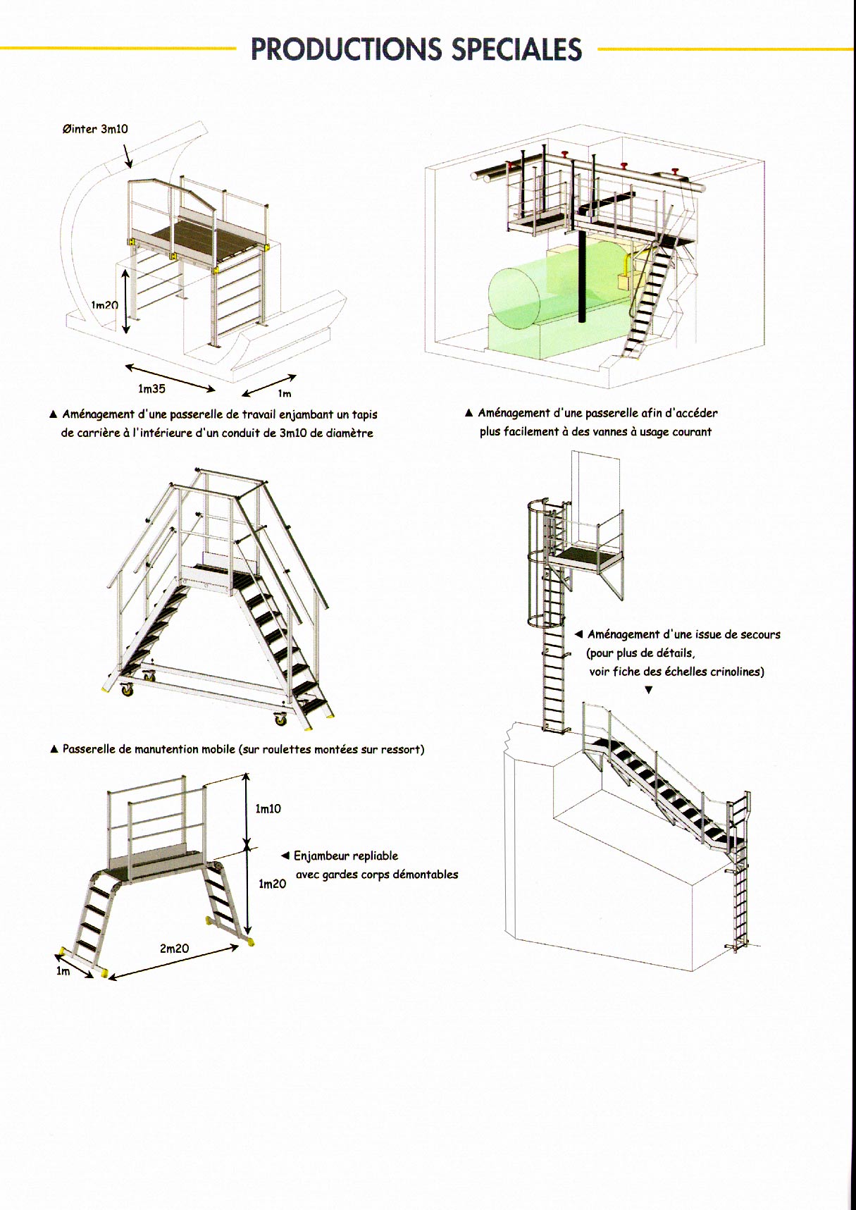 fabrication spéciale sur mesure pour sécuriser lieu de travail